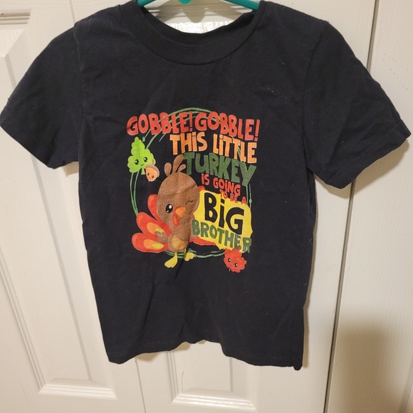 Thanksgiving Turkey Big Brother Black Shirt Size 4T T-Shirt - Picture 1 of 4